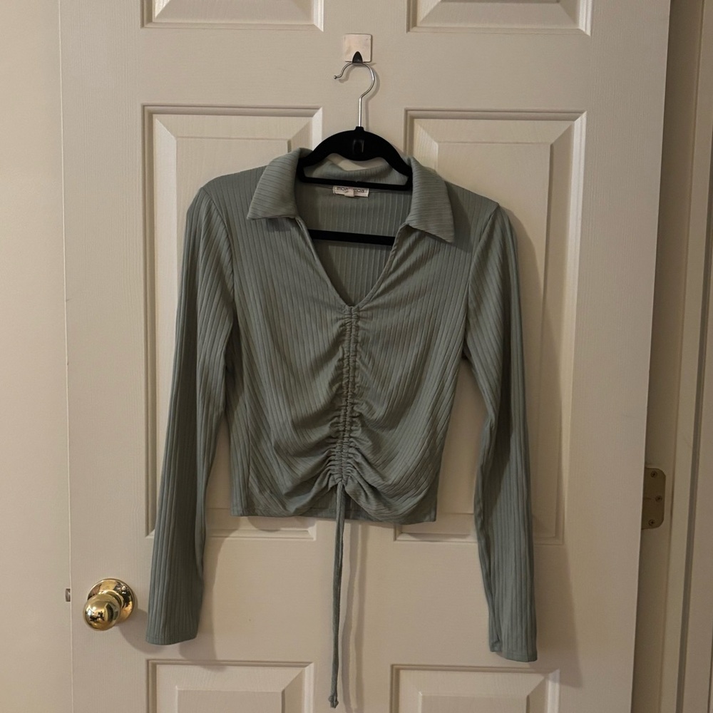 Moa Moa Ribbed Green Top